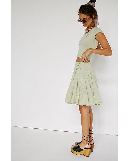 Free People Green Asymmetrical Hem Skirt Size Small/Medium
