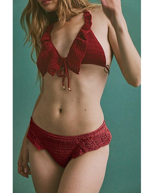 Matthew Williamson x Free People Green Meli Crochet Bikini Bottoms