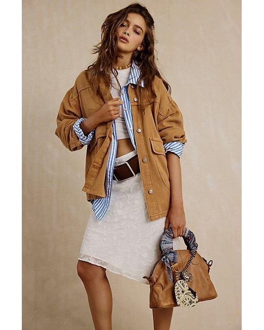 Free People Brown Lemon Denim Jacket