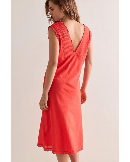 Intimately By Free People Red Me And You Midi Slip Dress By