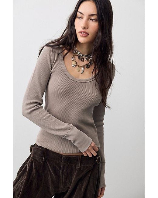 Free People Multicolor Easy Does It Scoop-Neck Top