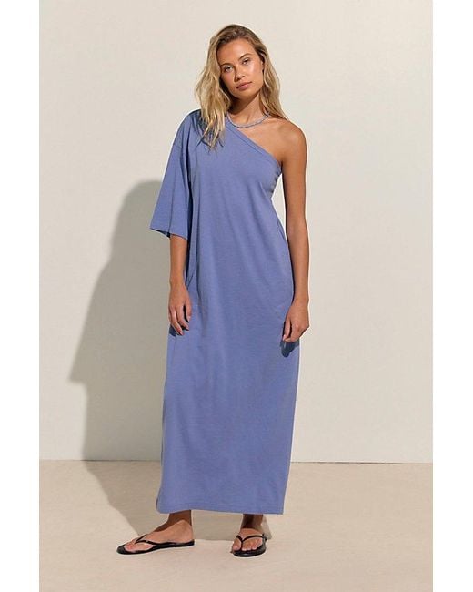 free-est Blue Saltaire Cotton-Jersey Maxi Dress By