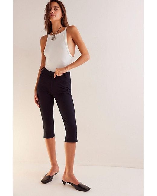 Free People Black Bette Super Slim Capris