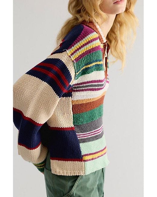 Free People Green Rowhouse Knit Pullover