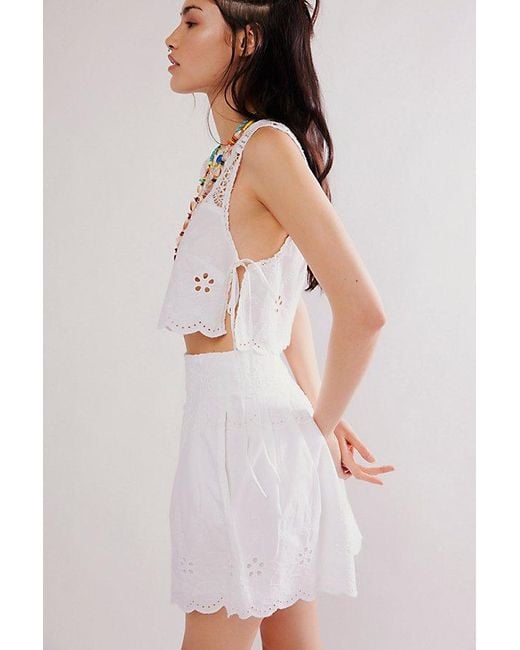 Free People White How Sweet Short Co-ord