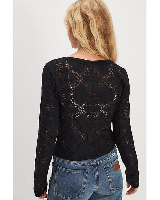 Free People Black Jae Knit Long Sleeve