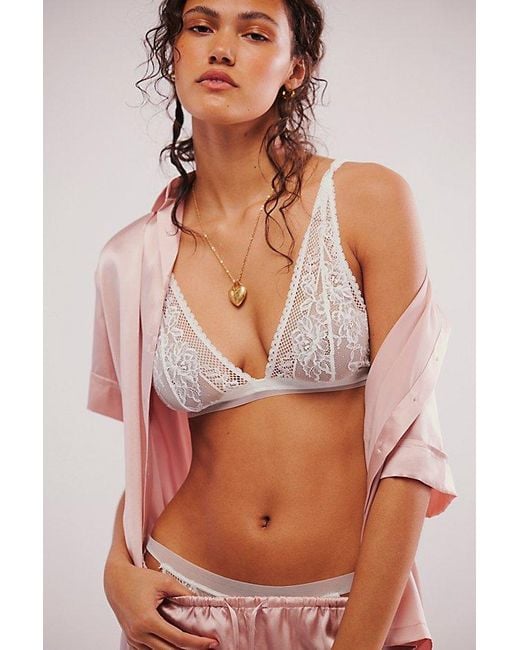 Free People White Care Fp Reya Lace Bralette