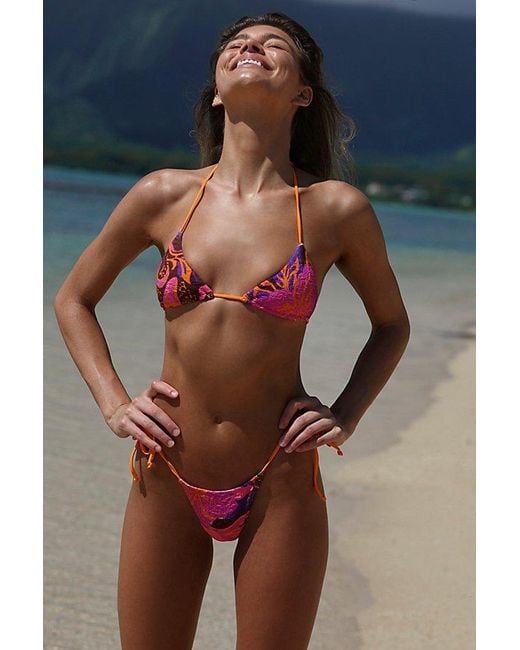free-est Green Michelle Printed Bikini Bottoms