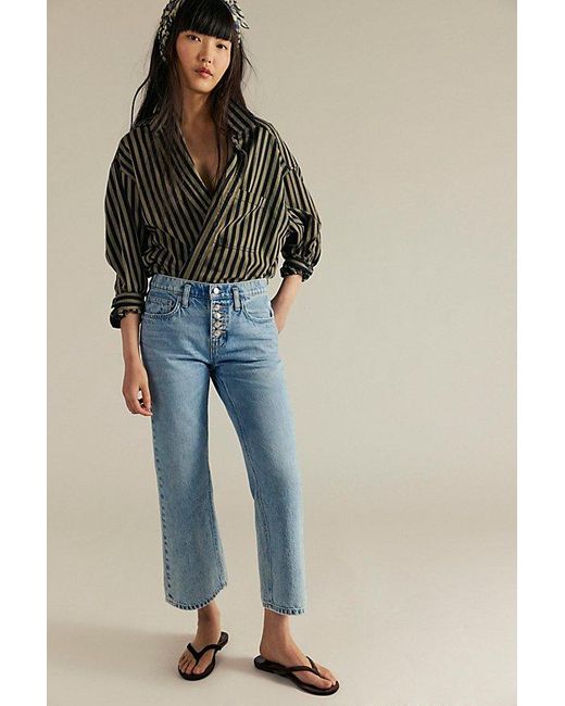 Free People Blue Sunny Afternoon Ankle Flare Jeans