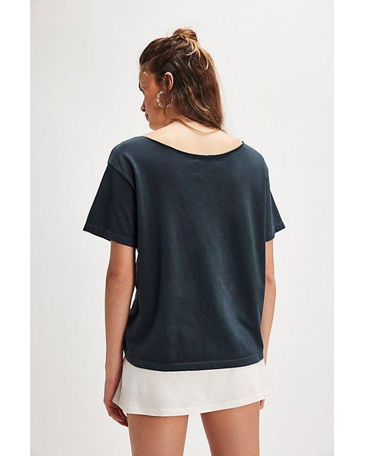 Daydreamer Blue Stevie Bella Donna Off-The-Shoulder Tee By