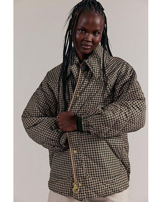 Barbour Brown Laoise Check Quilted Jacket