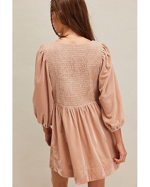 free people farrier velvet mini dress Free People Farrier Velvet Mini Dress - Brown Bear - $90 (46% Off Retail) New With Tags