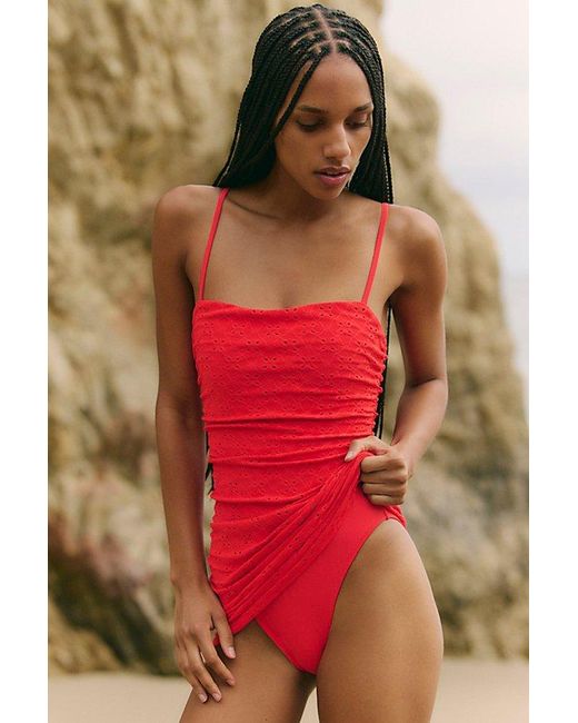 Rhythm Red Brighton Eyelet Swim Dress