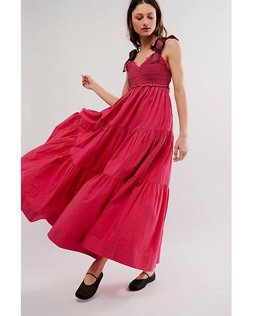 Free People Red Bluebell Solid Maxi Dress
