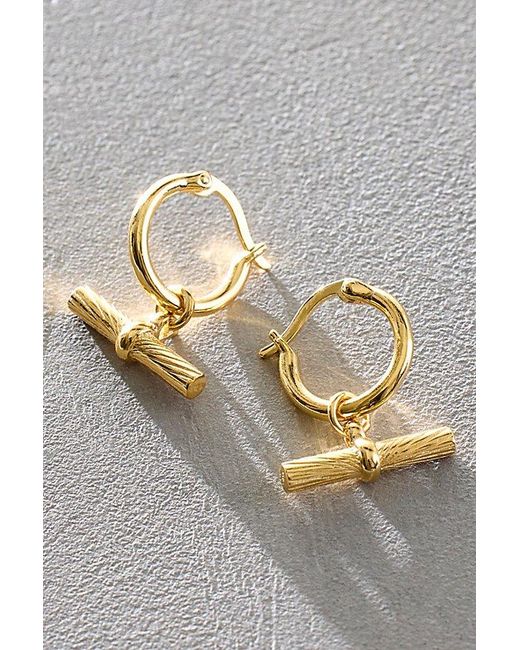 Daisy London Metallic Estee Plate T-Bar Charm Hoops