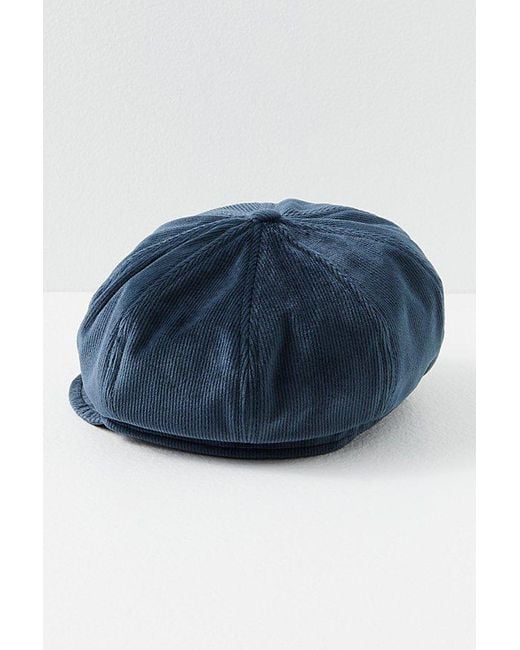 Free People Blue Proper Stripe Slouch Lieutenant Hat