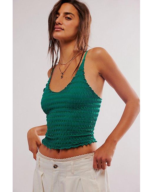 Intimately By Free People Green Pucker Up Seamless Cami