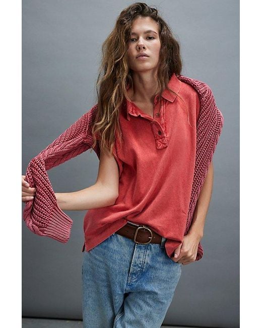 Free People Red We The Free Keep On Polo