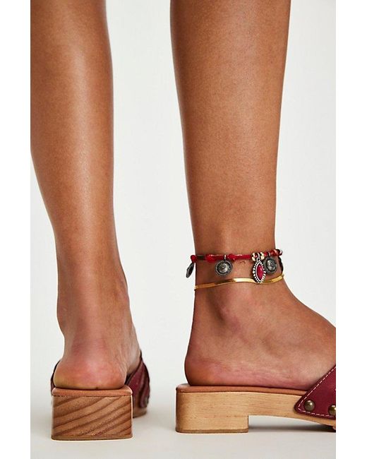 Free People Red Ivy Slide Clogs