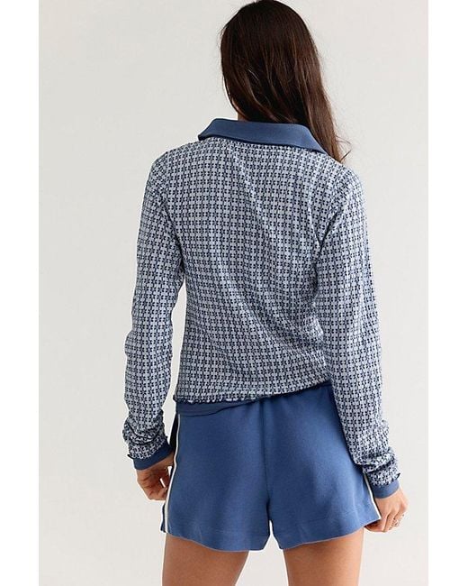 Free People Blue Ginny Long Sleeve Top