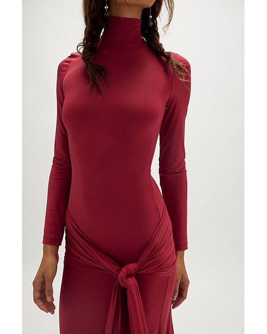 Bardot Red Alix Maxi Tie Front Dress