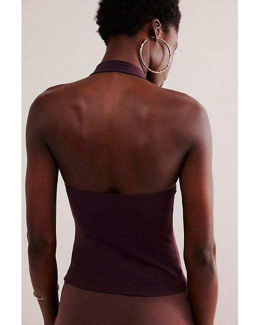 Free People Purple Have It All Halter Top