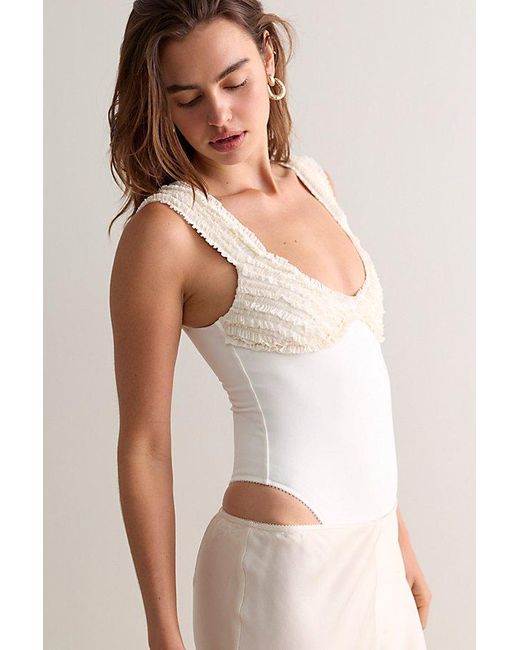 Intimately By Free People White Party Favor Bodysuit By
