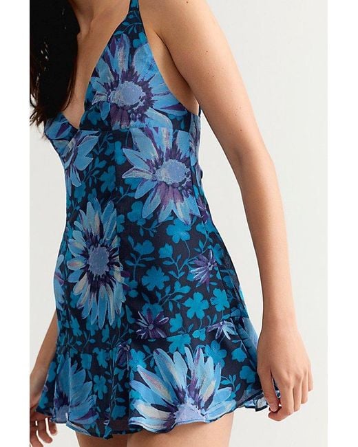 Free People Blue Heat Of The Moment Mini Dress
