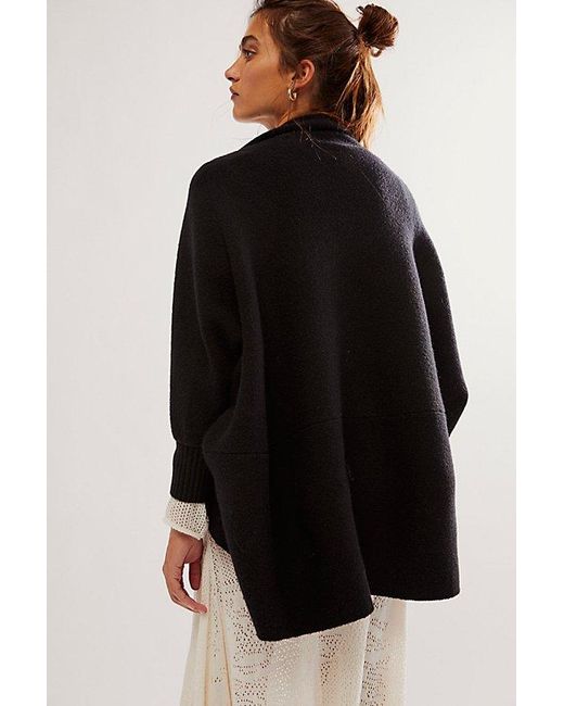 Free People Black Everyday Cocoon Poncho