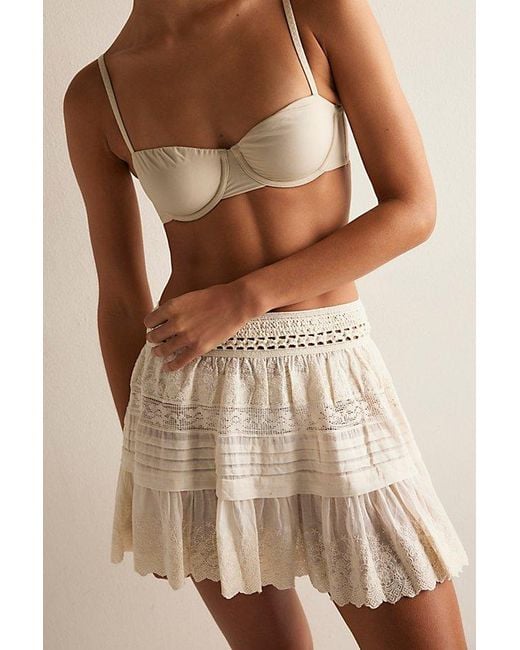 Free People Natural Play Nice Mini Slip Skirt By