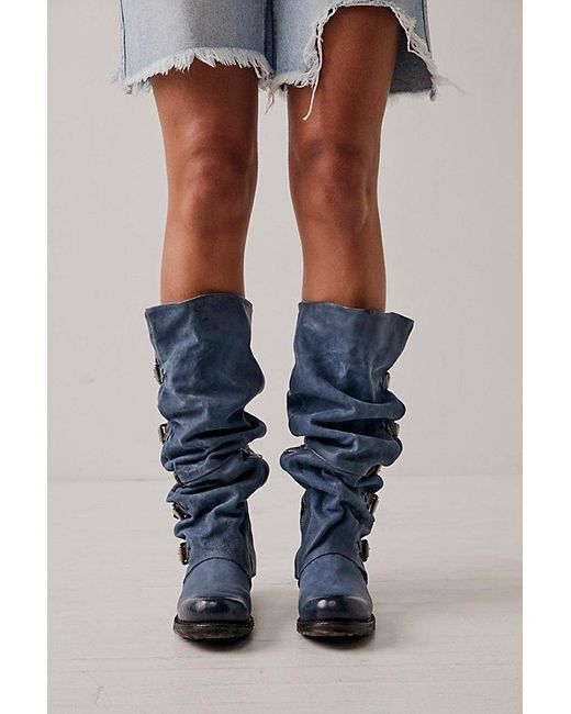 A.s.98 Blue Tatum Over The Knee Boot