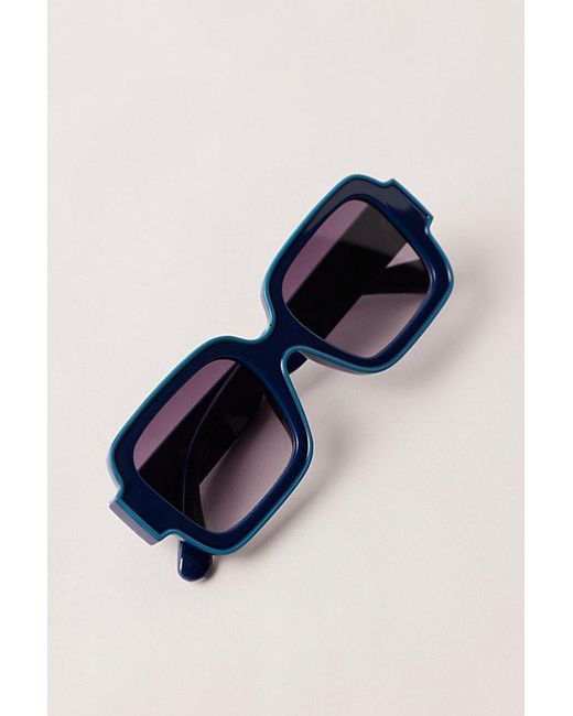 Free People Blue Shadow Side Square Sunglasses