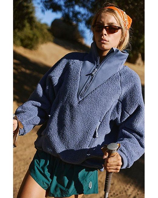 Fp Movement Blue Ready Set Rib Fleece Pullover