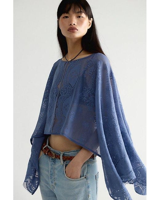 Free People Blue Elsa Poncho
