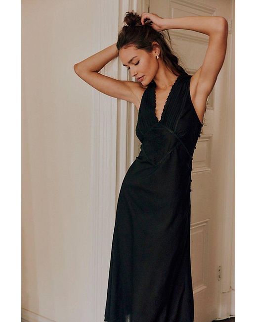 Free People Black Me And You Midi Slip