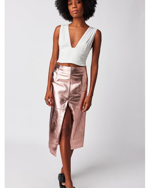 Rose gold midi clearance skirt