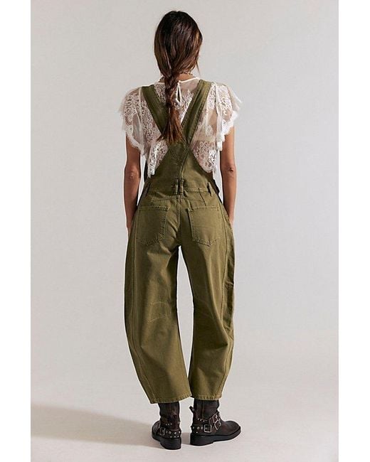 Free People Natural We The Free Good Luck Barrel Overalls