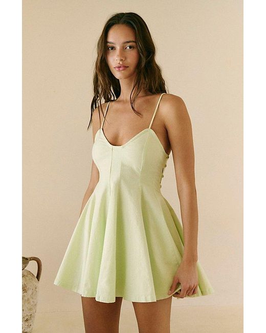 Free People Women's Green Tan Lines Stretch Linen Mini Dress - www.disolcolor.com Free People Women's Green Tan Lines Stretch Linen Mini Dress - www.disolcolor.com