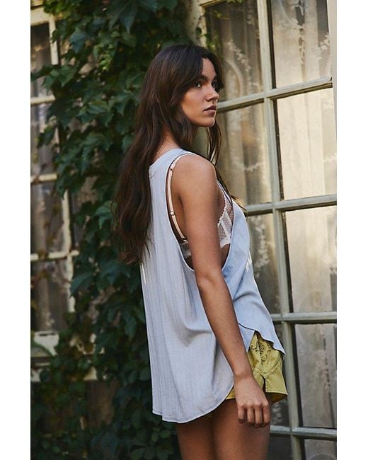 Intimately By Free People Green End Game Pointelle Lounge Tank Top By