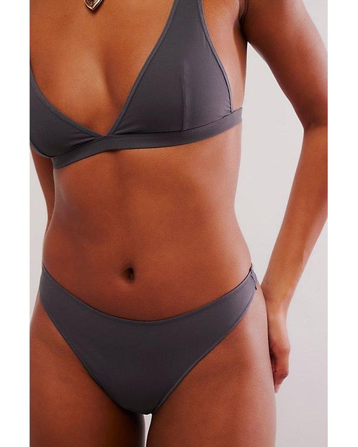 Intimately By Free People Black Collagen Yarn Thong
