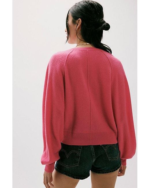 Free People Red Porta Cashmere Henley Sweater