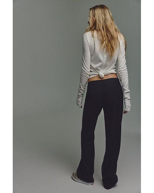 Free People Gray Set On You Slim Solid Trousers