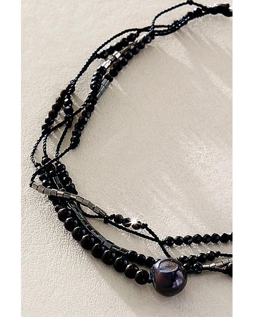 Free People Natural Moondance Freshwater Pearl And Semiprecious Stone Anklet