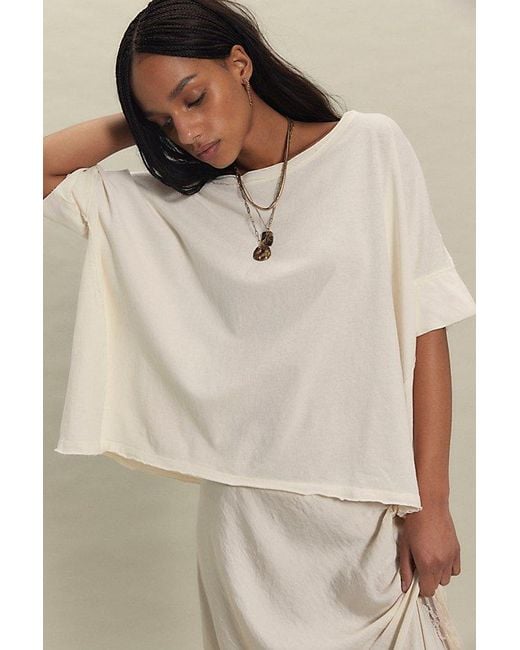 Free People Natural Rex Oversized Cotton Tee