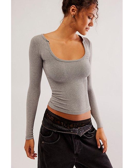 Intimately By Free People Brown Clean Slate Seamless Layering Top