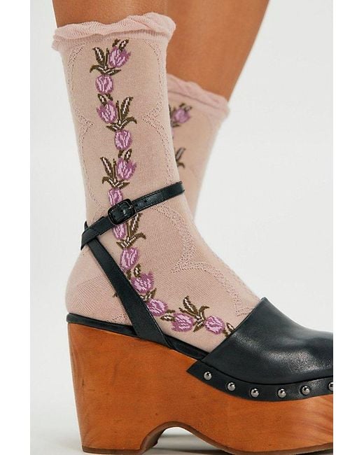 Free People Natural Wildflower Trouser Socks