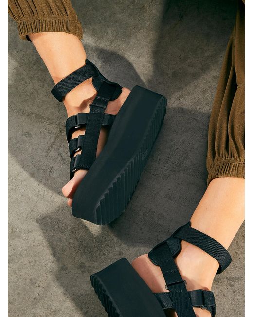 black platform teva sandals