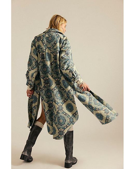 Free People Brick Lane Jacquard Maxi Shirt | Lyst