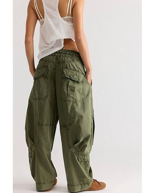 Free People Green Onset Pull-On Cargo Pants