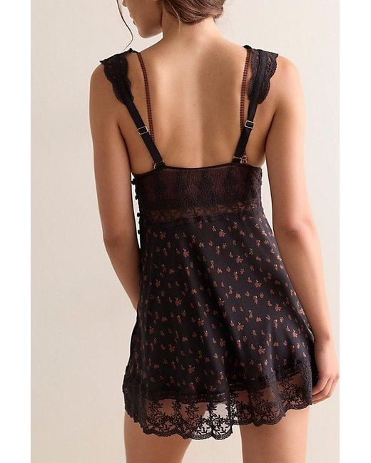 Intimately By Free People Black Good Company Mini Slip Dress By